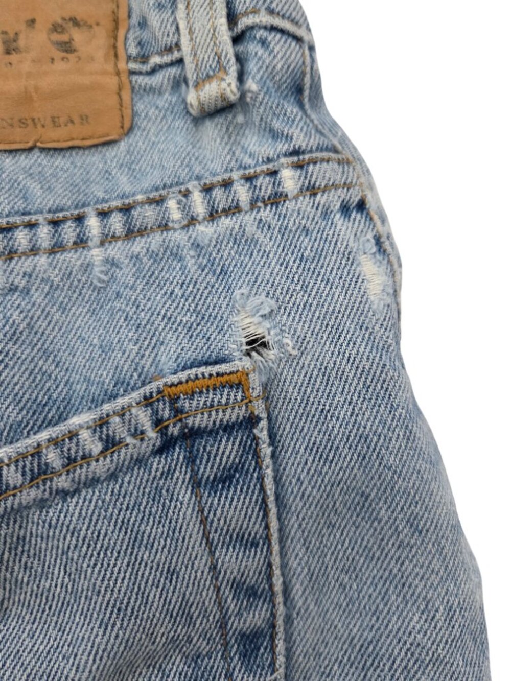 Timberland Jeans Mens 35x34 Distressed Baggy Straight Grunge Workwear Denim - Picture 15 of 16